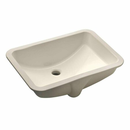 WELLS SINKWARE 21 in. Rectangular Undermount Single Bowl Bathroom Sink in Bisque RTU2115-7B